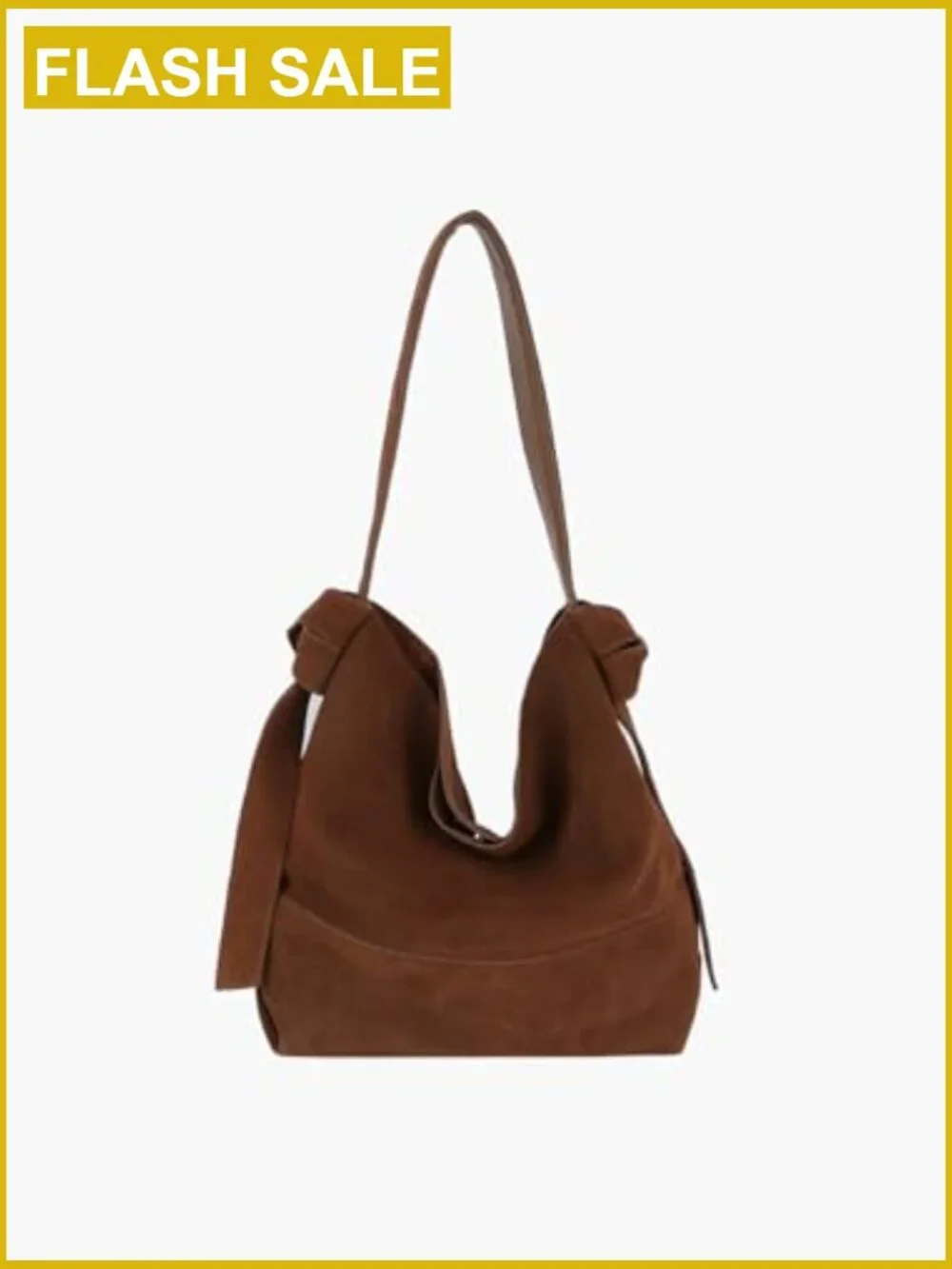 2-in-1 Genuine Suede Hobo Handbag Tote Purse Shoulder Crossbody Travel Bag